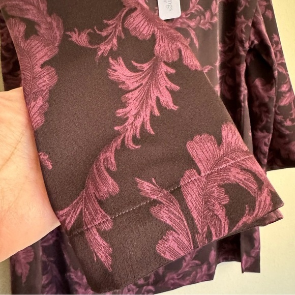 SOFT SURROUNDINGS Top Size Small Wine Botanical Selina Purple NWT - Picture 6 of 15